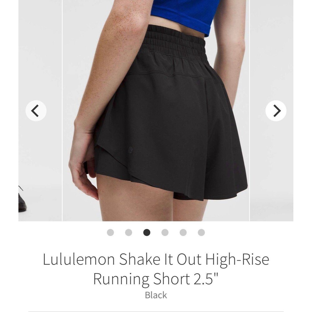 Lululemon Shake It Out High-Rise Running Shorts 2.5" Black Size Large